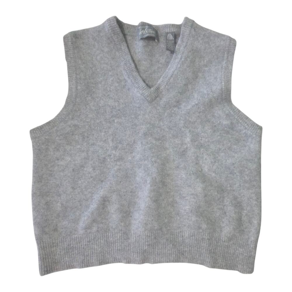 Lord and Taylor 100% Lambswool Vest Womens Sz XXL Grey Pure New Wool